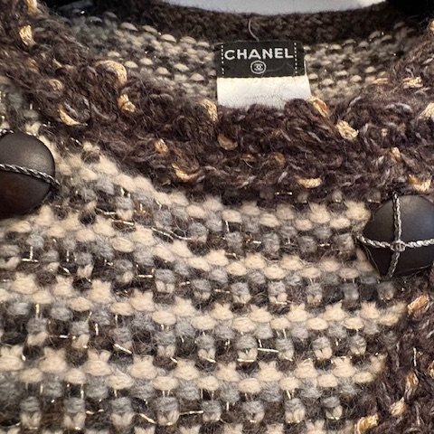 Chanel 喀什米爾/羊毛混紡邊織開衫-2