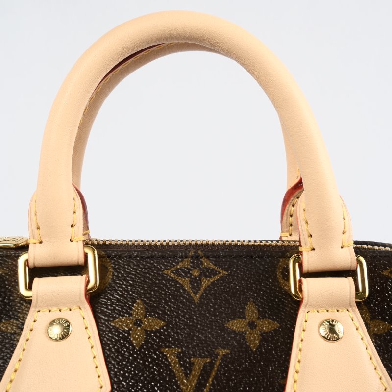 近全新 LouisVuitton/路易威登 Speedy20 米色可調節背帶 斜背包-12