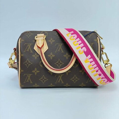 近全新 LouisVuitton/路易威登 Speedy20 桃紅色不可調節背帶 斜背包