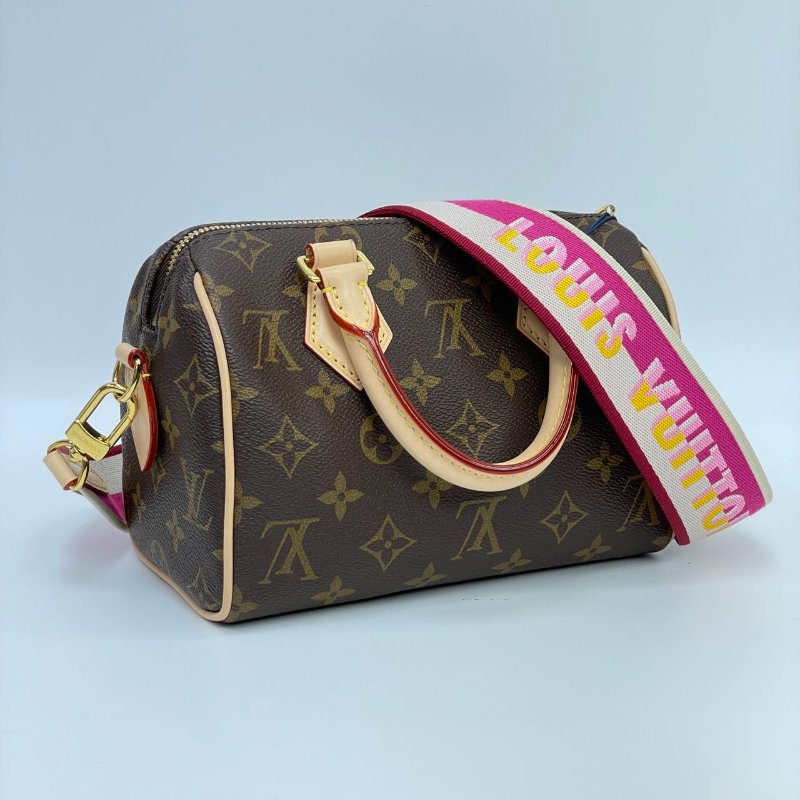 近全新 LouisVuitton/路易威登 Speedy20 桃紅色不可調節背帶 斜背包-1
