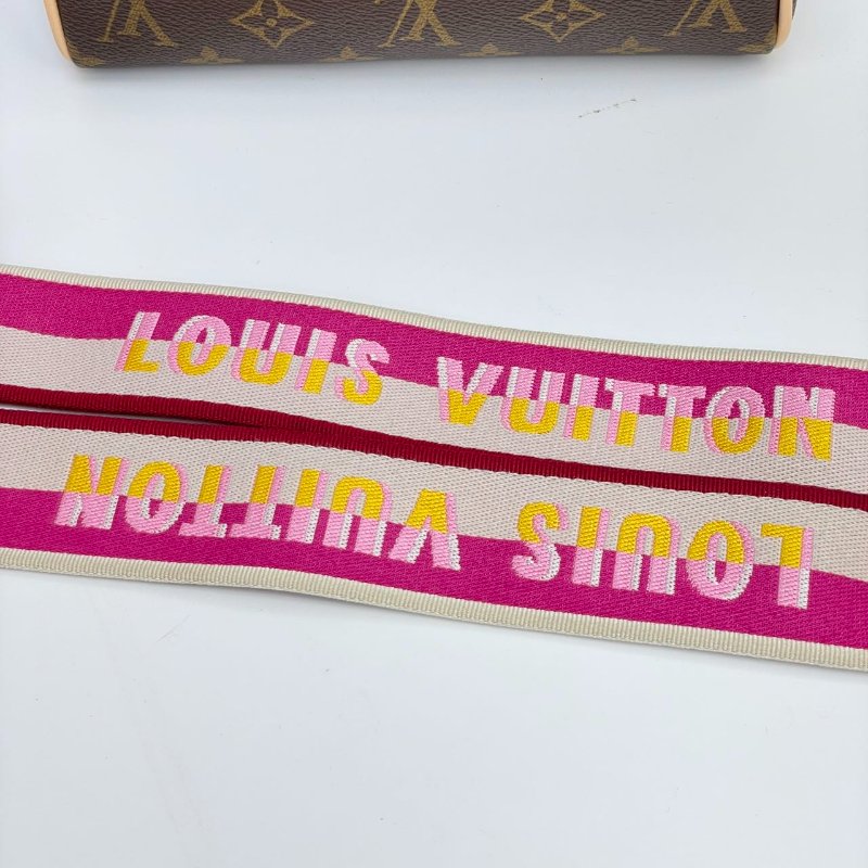 近全新 LouisVuitton/路易威登 Speedy20 桃紅色不可調節背帶 斜背包-19