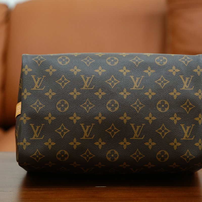 狀況超好 LouisVuitton/路易威登 老花Speedy30 背帶款 手提斜背包-12