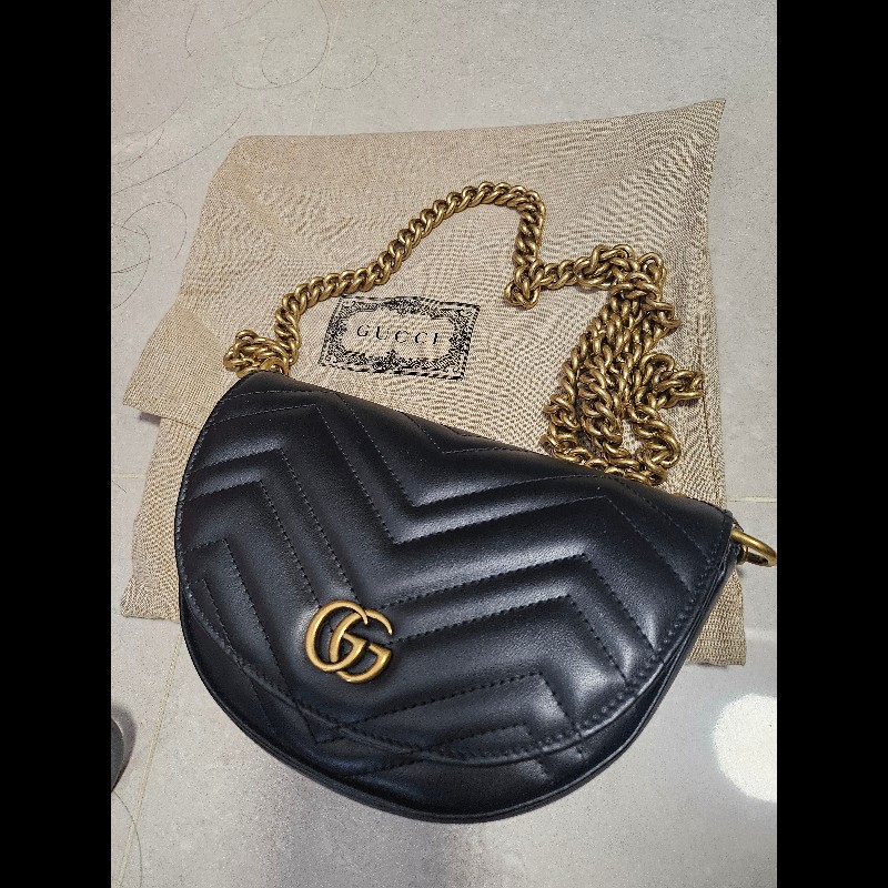 Gucci Marmont 馬夢半月包，99新喔～-1