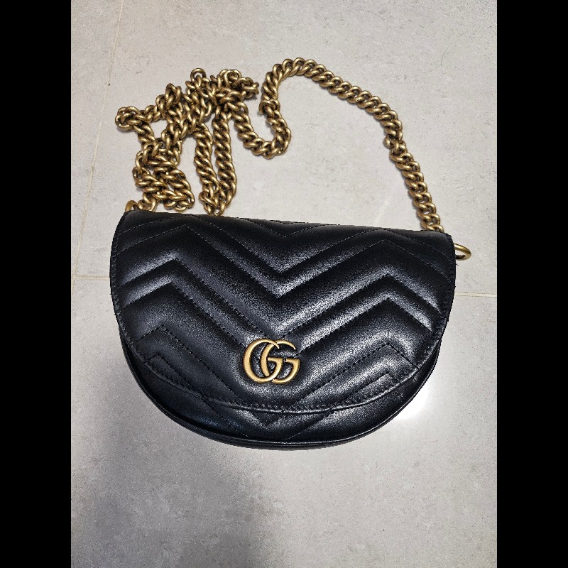 Gucci Marmont 馬夢半月包，99新喔～-5