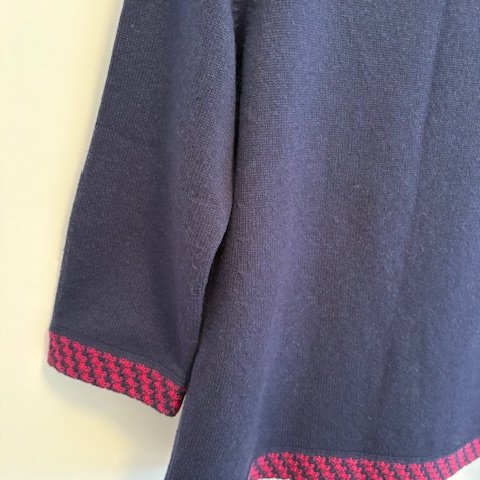 CHANEL海軍藍喀什米爾圓領毛衣-10