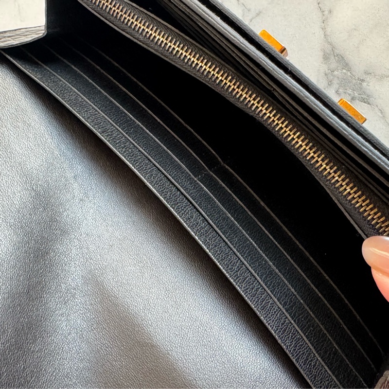 Hermes黑鱷魚玫瑰金H康康長夾-22