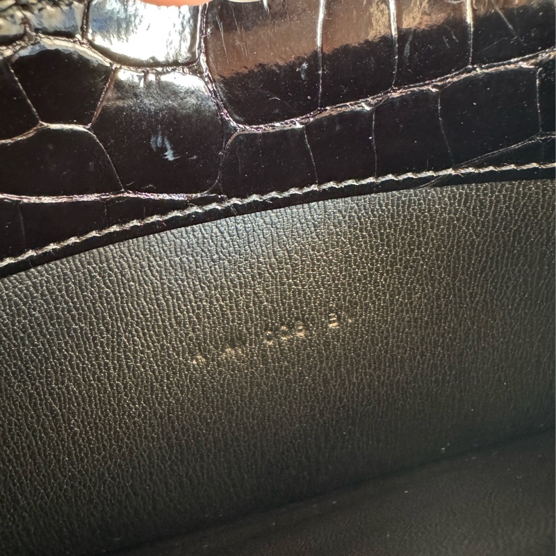 Hermes黑鱷魚玫瑰金H康康長夾-32