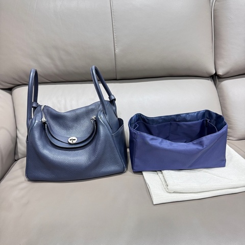 Lindy 30 indigo藍 銀扣X刻