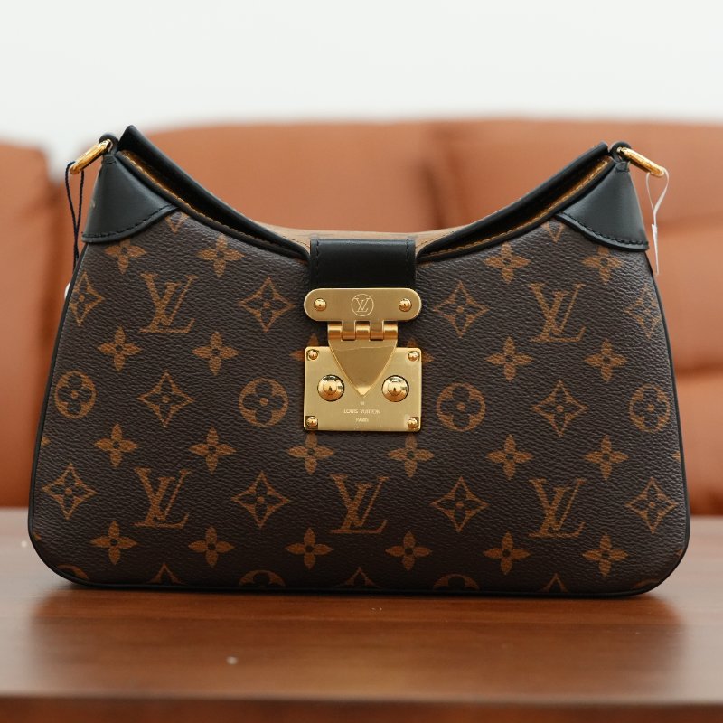 近全新 LouisVuitton/路易威登 Twinny 拼色牛角包 鏈條肩背包-9