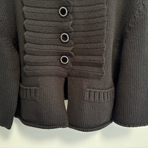 Chanel 黑色 cashmere 針織開襟衫-2