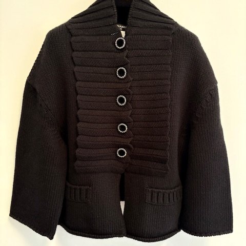 Chanel 黑色 cashmere 針織開襟衫-5