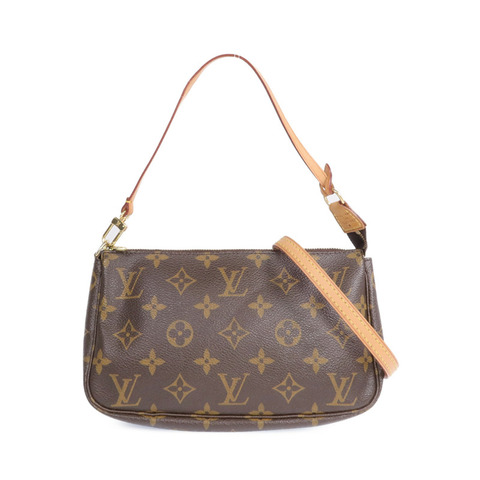 LOUIS VUITTON Monogram Mini Pochette Accessoires金扣手挽肩背兩用袋