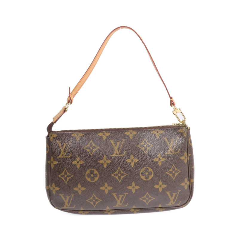 LOUIS VUITTON Monogram Mini Pochette Accessoires金扣手挽肩背兩用袋-1