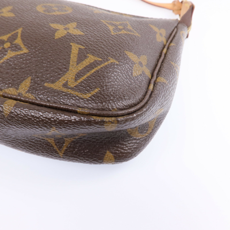 LOUIS VUITTON Monogram Mini Pochette Accessoires金扣手挽肩背兩用袋-8