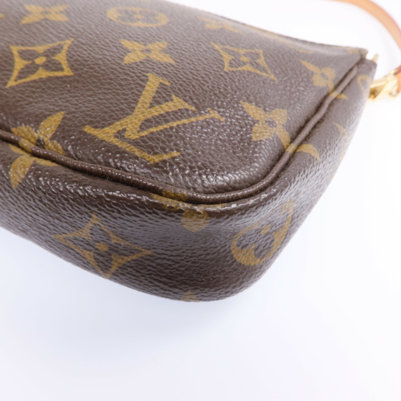 LOUIS VUITTON Monogram Mini Pochette Accessoires金扣手挽肩背兩用袋-10