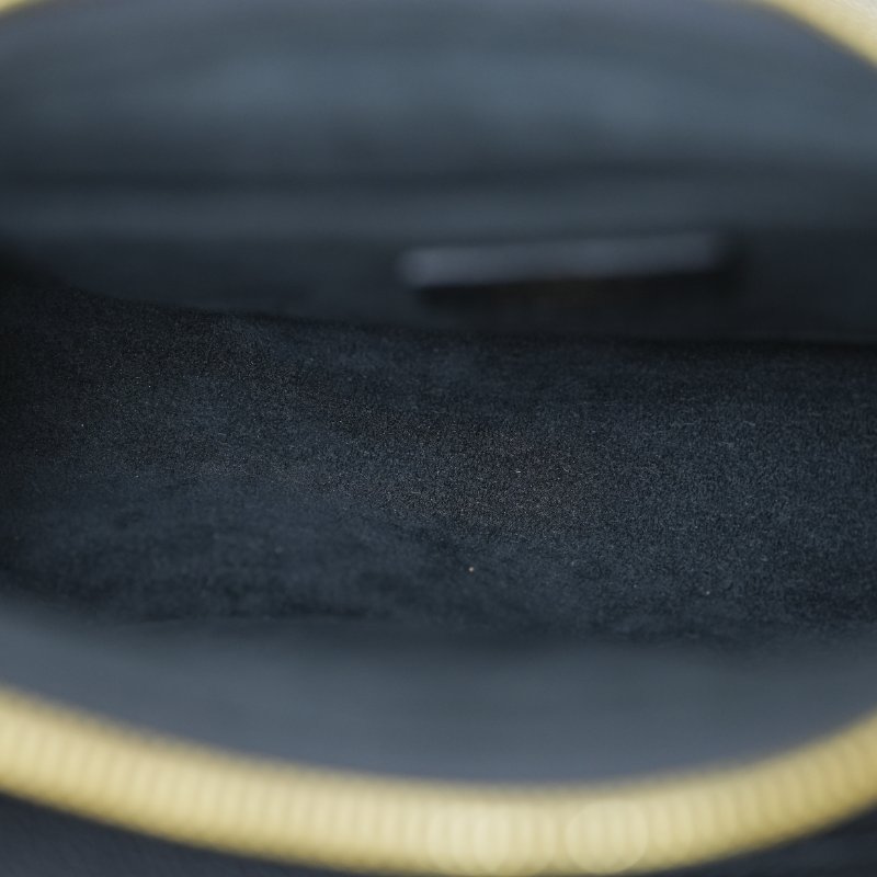 近全新 LouisVuitton/路易威登 黑牛皮壓紋Bagatelle NM 手提斜背包-12