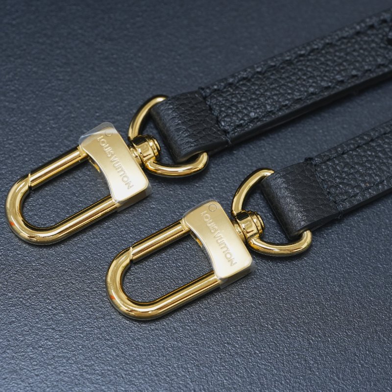 近全新 LouisVuitton/路易威登 黑牛皮壓紋Bagatelle NM 手提斜背包-16