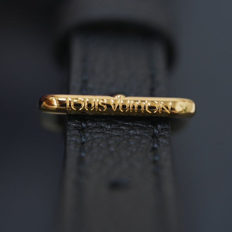 近全新 LouisVuitton/路易威登 黑牛皮壓紋Bagatelle NM 手提斜背包-17