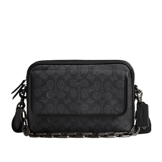 Coach 男士 CHARTER FLAP中號單肩包均碼碼23.5cm*5cm*17cm-0