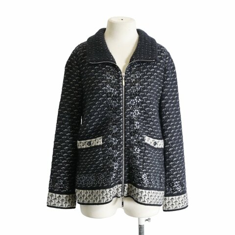 CHANEL香奈兒馬海毛羊絨混紡亮片外套