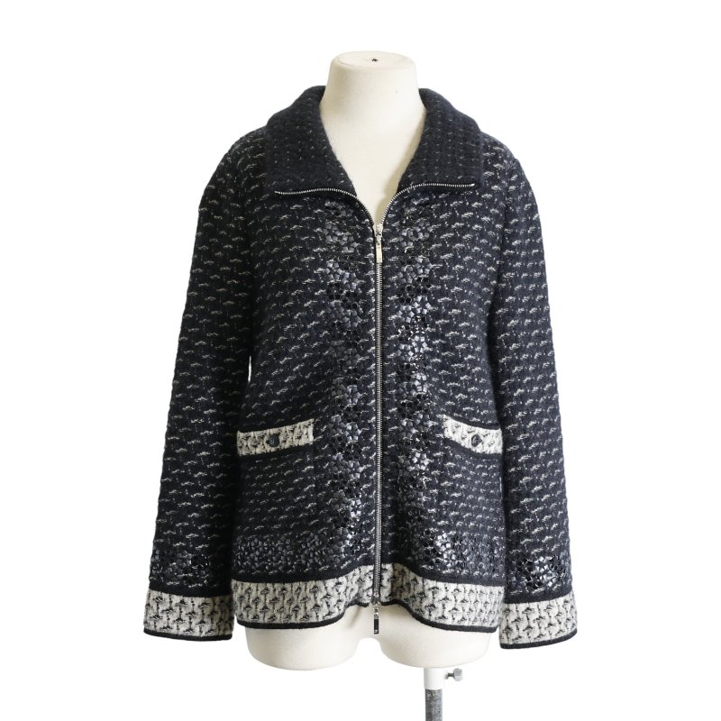 CHANEL香奈兒馬海毛羊絨混紡亮片外套-0