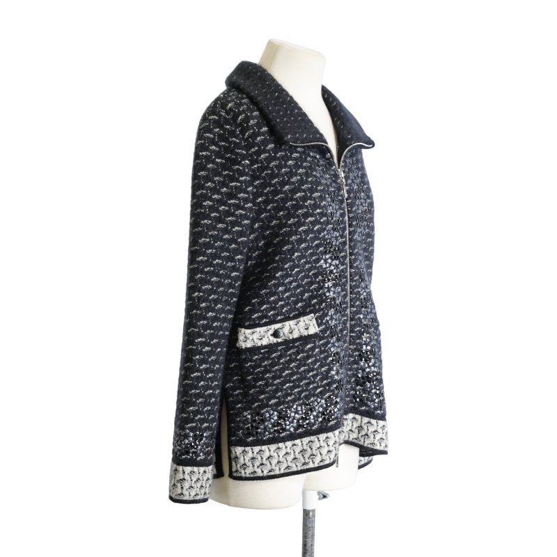 CHANEL香奈兒馬海毛羊絨混紡亮片外套-1