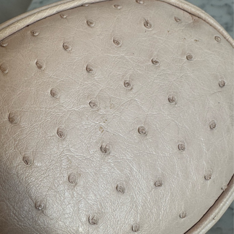 Gucci米膚色鴕鳥皮金雙G水桶包-8