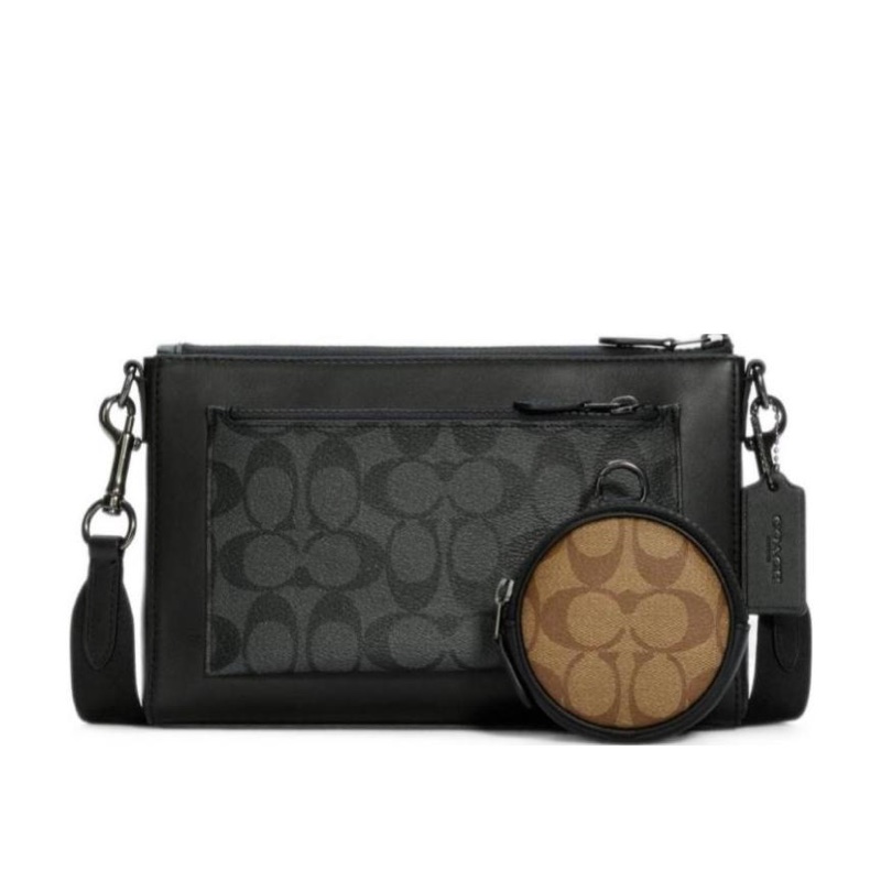 Coach 男士 Holden 標誌性帆布斜挎包均碼碼25x 15x 4cm-0