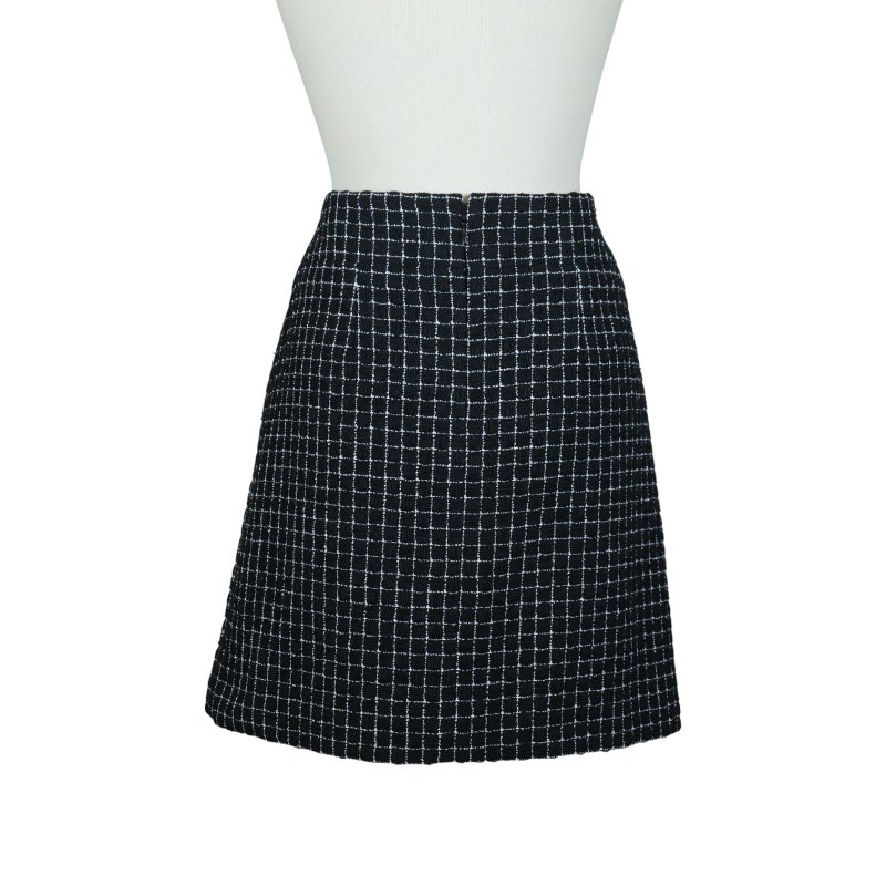 CHANEL香奈兒經典格子粗花呢裙-1
