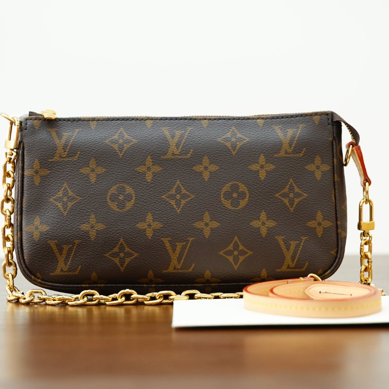 近全新 LouisVuitton/路易威登 Pochette Accessoires 鏈條肩背包-0