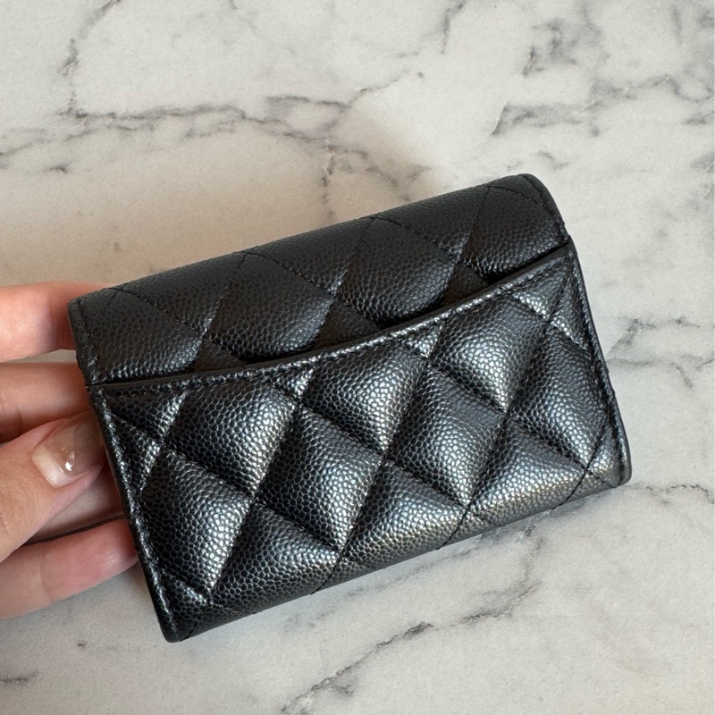 Chanel黑荔枝金雙C內拉鏈卡包 新款必備🫶-6