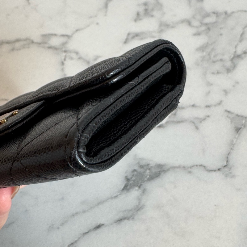 Chanel黑荔枝金雙C內拉鏈卡包 新款必備🫶-7