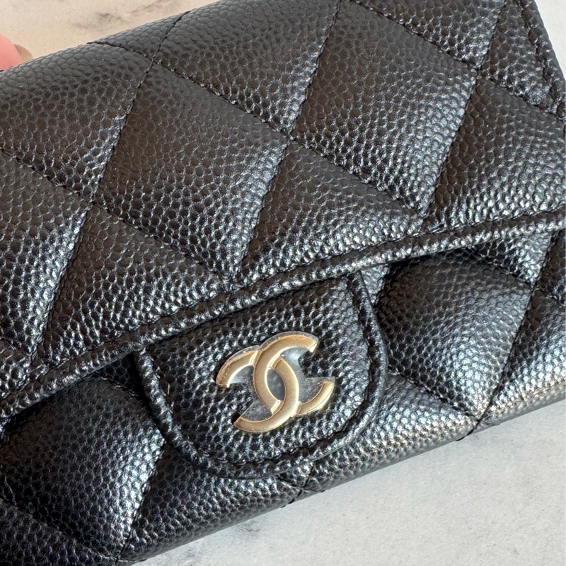 Chanel黑荔枝金雙C內拉鏈卡包 新款必備🫶-11