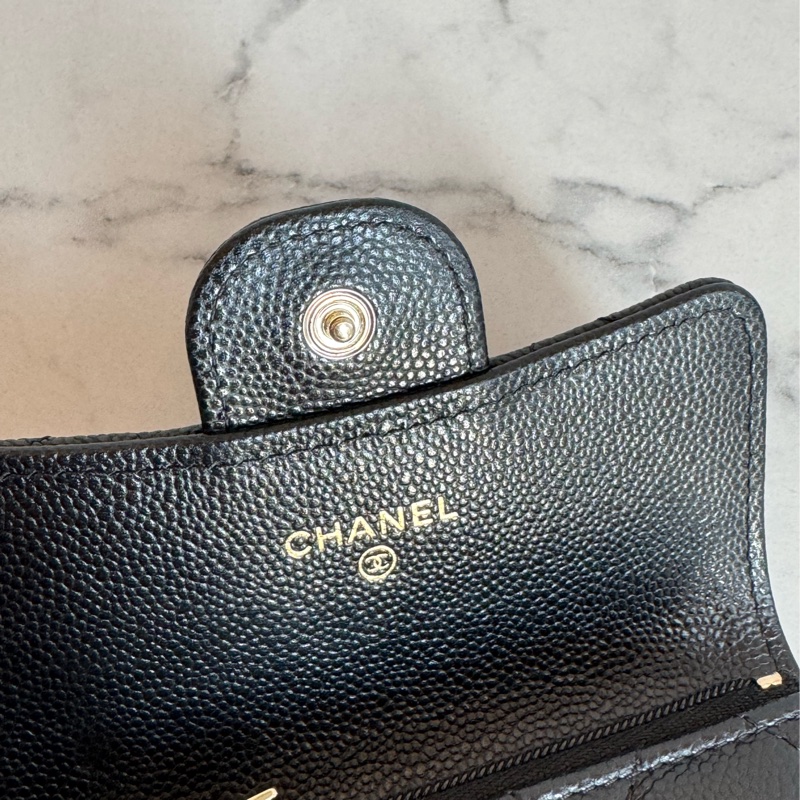 Chanel黑荔枝金雙C內拉鏈卡包 新款必備🫶-13