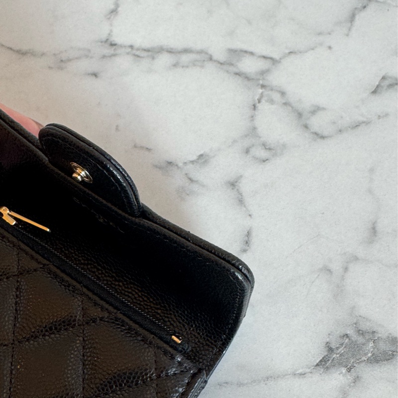 Chanel黑荔枝金雙C內拉鏈卡包 新款必備🫶-15