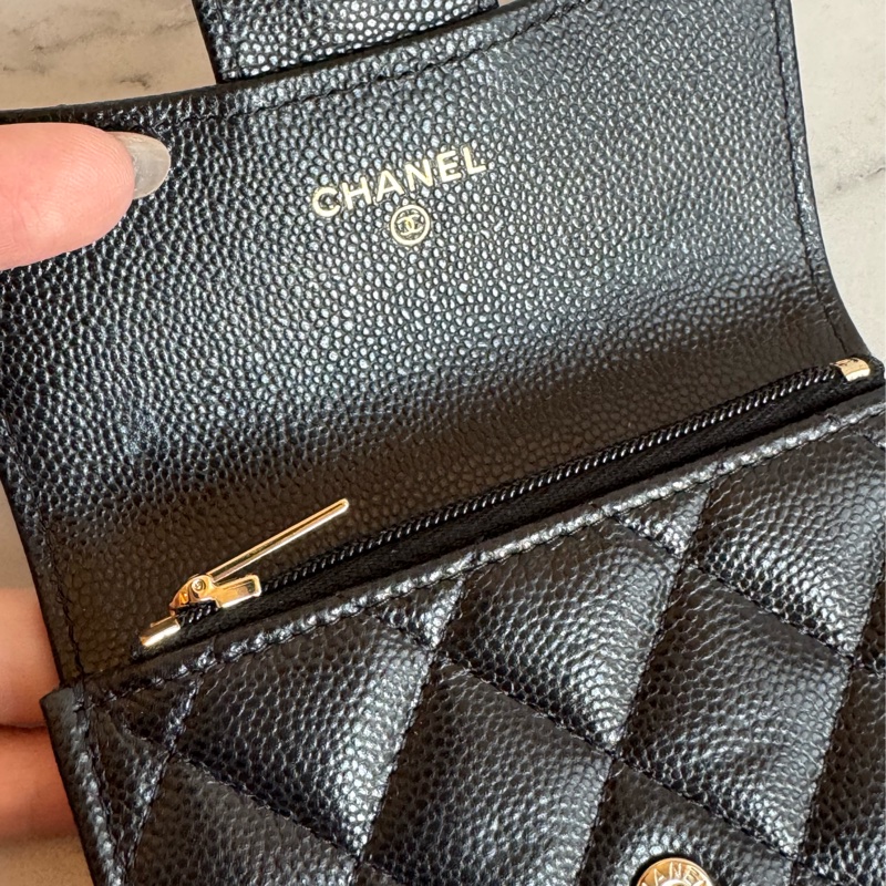 Chanel黑荔枝金雙C內拉鏈卡包 新款必備🫶-16