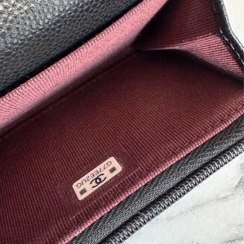 Chanel黑荔枝金雙C內拉鏈卡包 新款必備🫶-19
