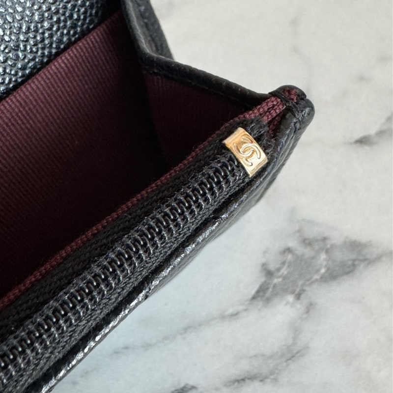 Chanel黑荔枝金雙C內拉鏈卡包 新款必備🫶-23