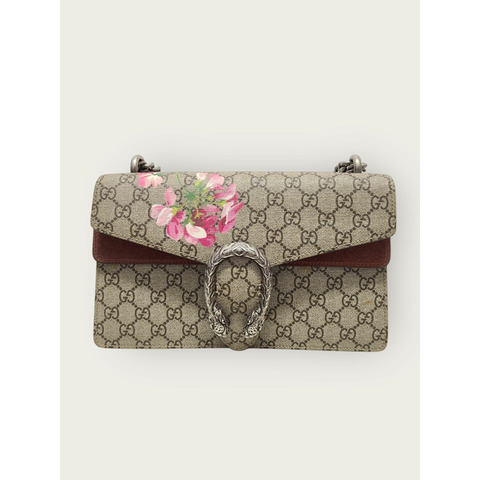 【包稅】GUCCI GG Supreme Flower Bloom Dionysus 鏈條單肩包（中）