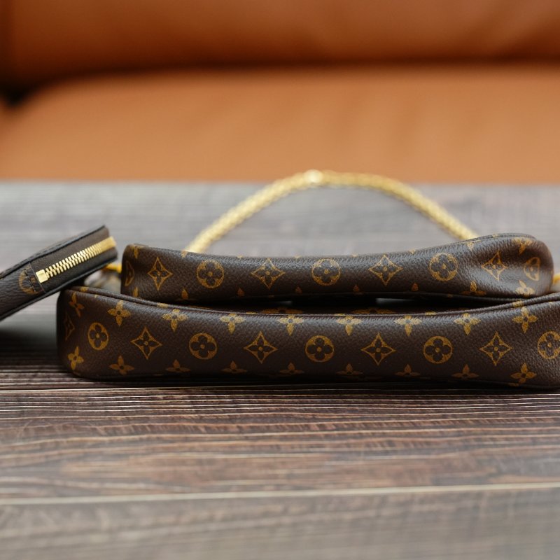 LouisVuitton/路易威登 Monogram Multi Pochette五合一粉色背带 斜背包-5