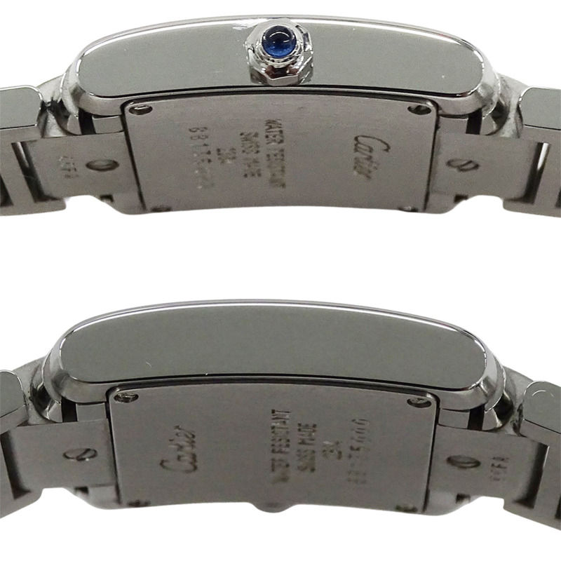 卡地亞 Tank Française 女士腕錶,SM 石英機芯,QZ 不鏽鋼錶殼,型號 W51008Q3,銀色/象牙色錶盤,拋光處理-2