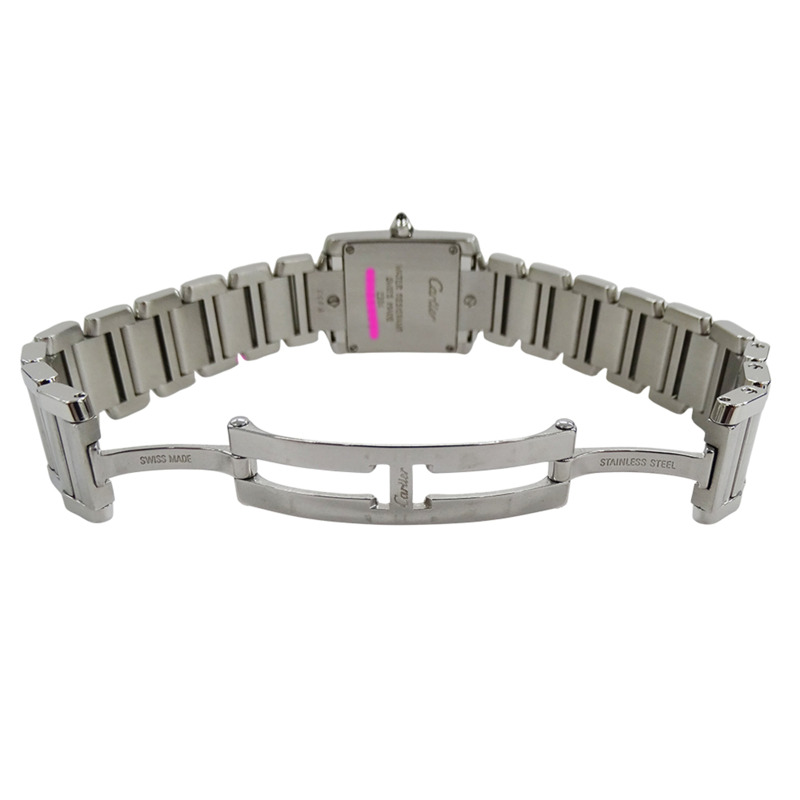 卡地亞 Tank Française 女士腕錶,SM 石英機芯,QZ 不鏽鋼錶殼,型號 W51008Q3,銀色/象牙色錶盤,拋光處理-3