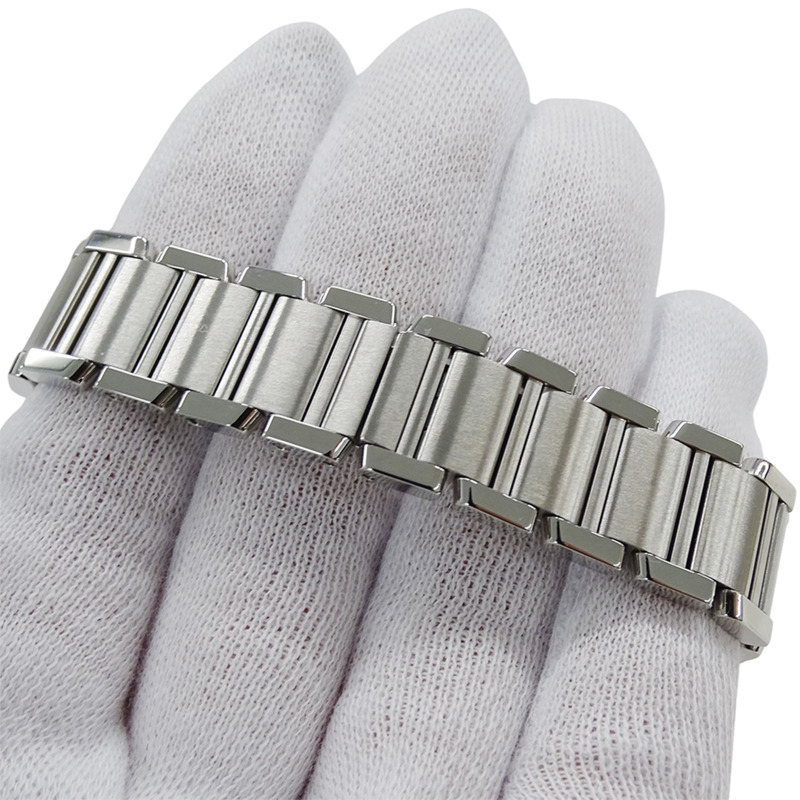 卡地亞 Tank Française 女士腕錶,SM 石英機芯,QZ 不鏽鋼錶殼,型號 W51008Q3,銀色/象牙色錶盤,拋光處理-5