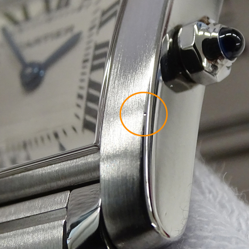 卡地亞 Tank Française 女士腕錶,SM 石英機芯,QZ 不鏽鋼錶殼,型號 W51008Q3,銀色/象牙色錶盤,拋光處理-8