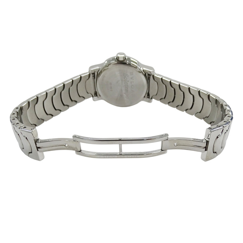 寶格麗 Solotempo 女士腕錶,附日期顯示,石英機芯,不鏽鋼錶殼,型號 ST29S,銀色/黑色,拋光處理-3