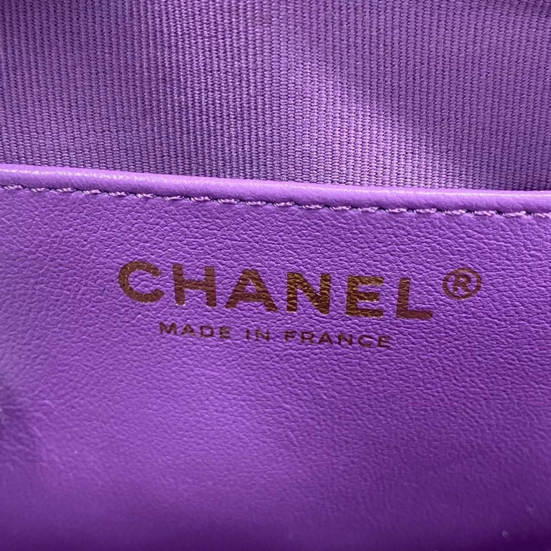 (極罕有) Chanel 紫色 小羊皮 愛心手袋 大號-9