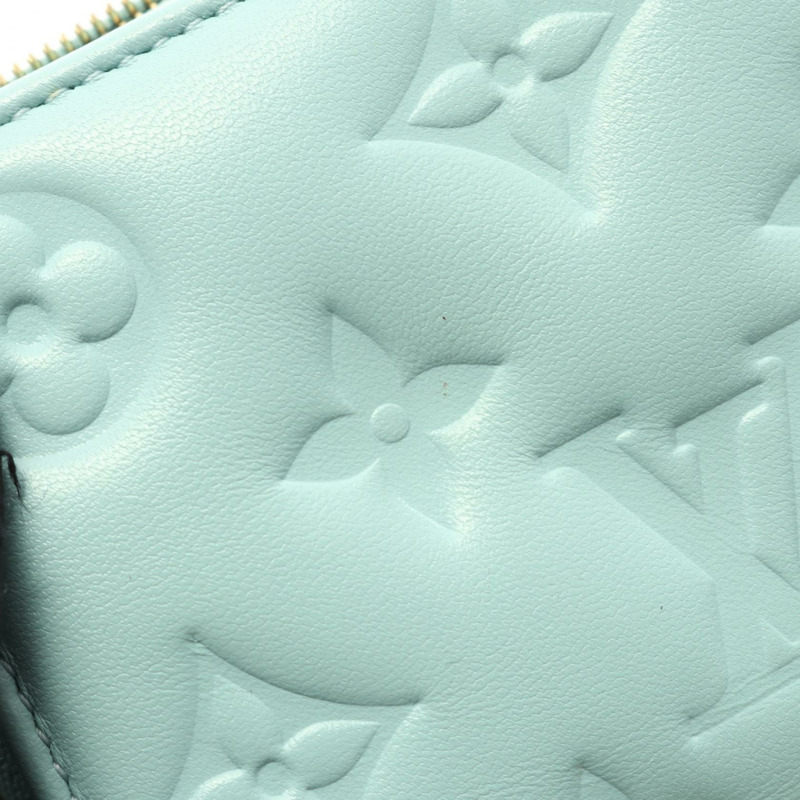 路易威登 Portefeuille Lou 雙折皮夾 M82265 Monogram 皮革 藍色 二手-6