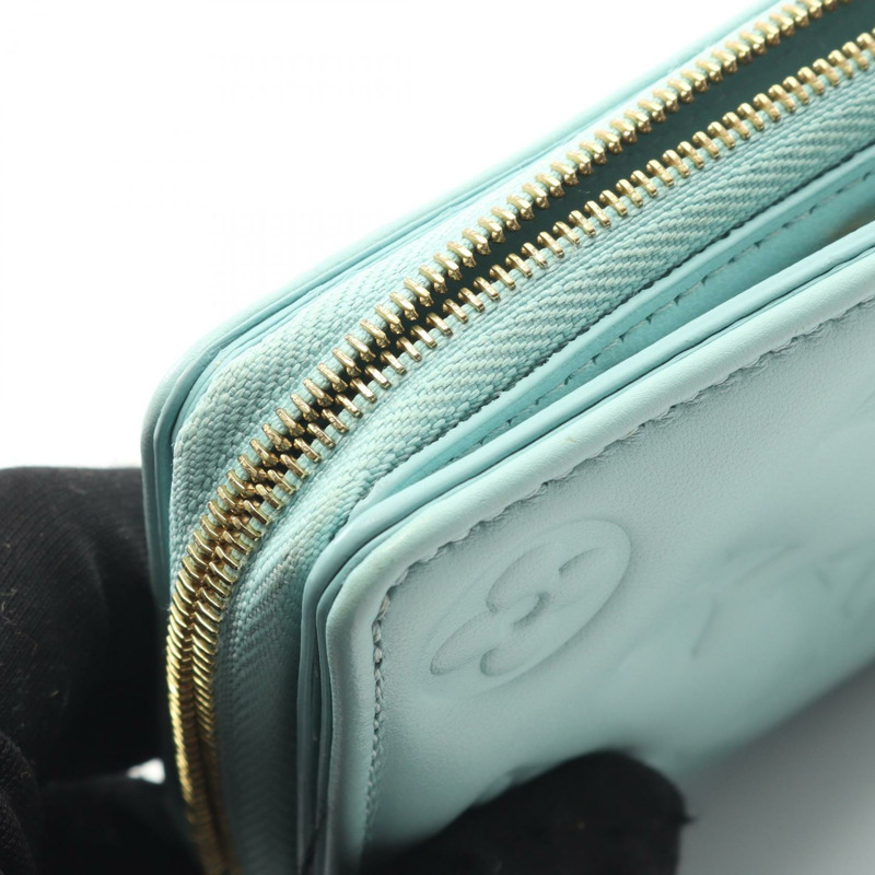 路易威登 Portefeuille Lou 雙折皮夾 M82265 Monogram 皮革 藍色 二手-7