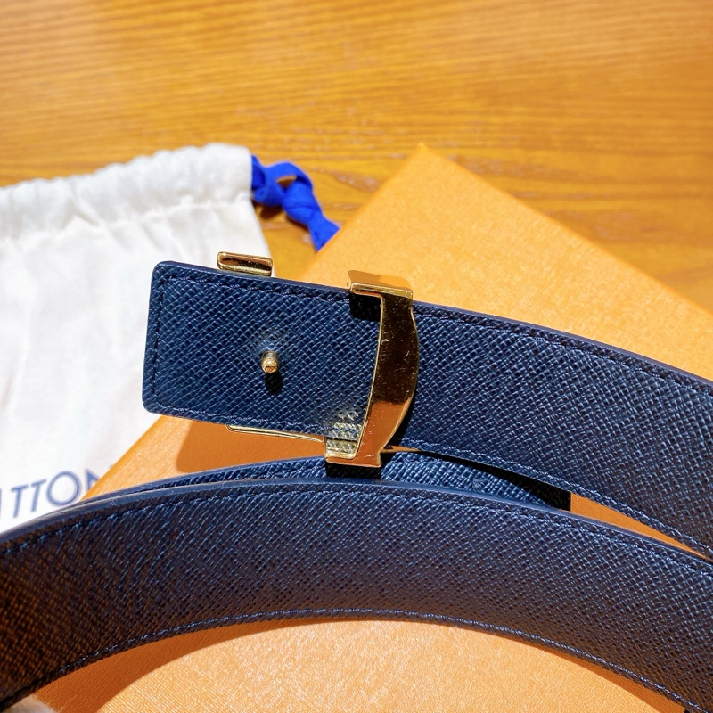 【閒置未使用的全新品】Louis Vuitton 經典logo老花皮帶 80cm-4