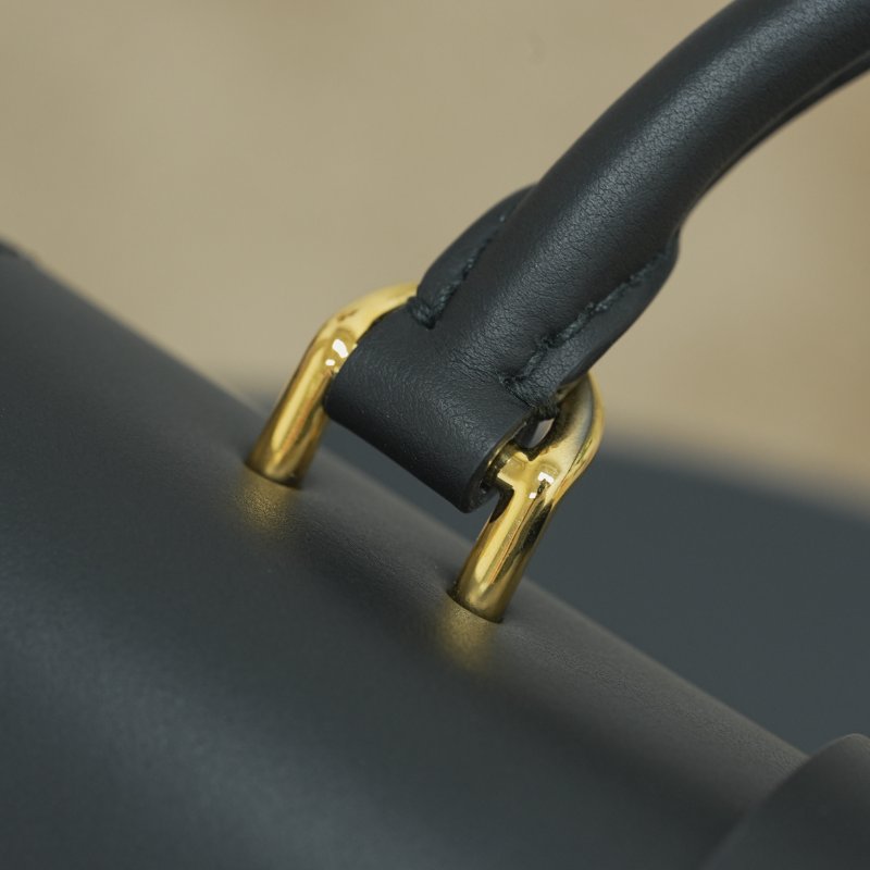 近全新 LouisVuitton/路易威登 Locky BB 老花拼黑色鎖頭 手提斜背包-5